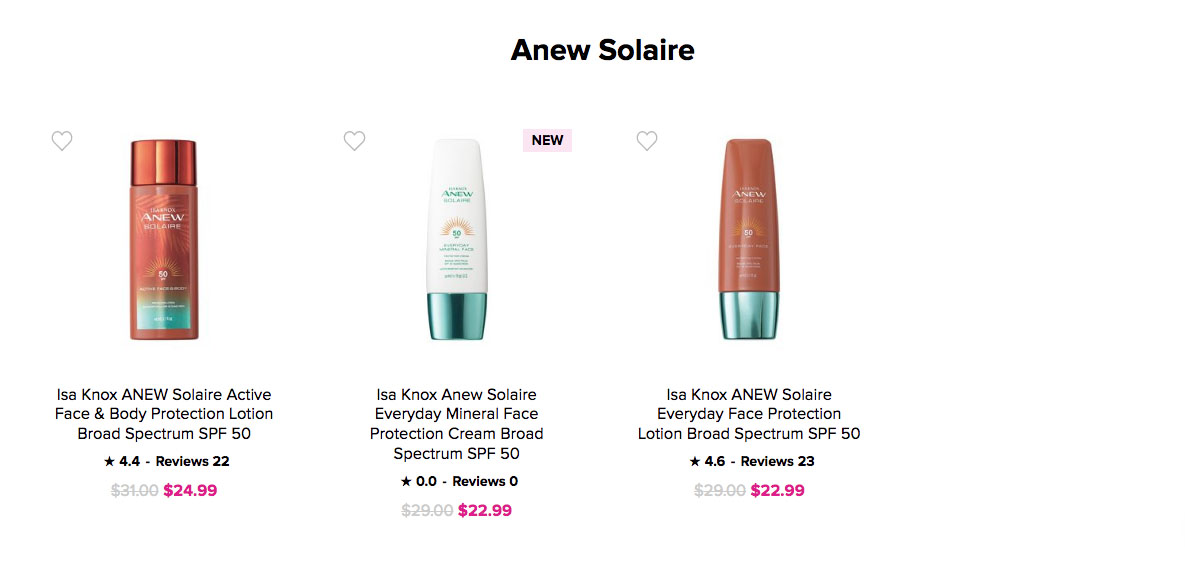 Buy Avon Isa Knox ANEW Solaire Active Face & Body Protection Lotion Online 